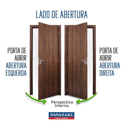 Imagem de Porta de Giro em Alumínio Veneziana Divisão Horizontal e Báscula 215x87cm Branca Direita Alumislim Sasazaki
