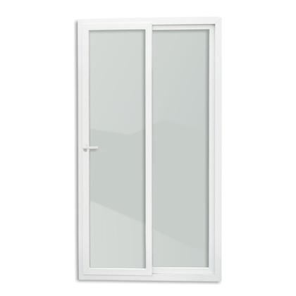 Imagem de Porta de PVC de Correr 210x150cm com 2 Folhas e Vidro Liso Temperado com Cremona ITEC Brimak