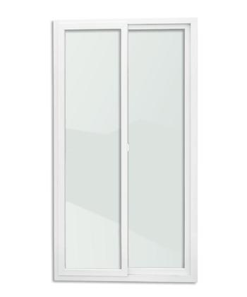 Imagem de Porta de PVC de Correr 210x180cm com 2 Folhas e Vidro Liso Temperado ITEC Brimak