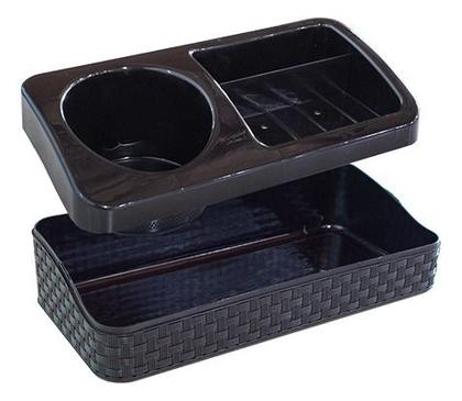 Imagem de Porta Detergente, Esponja E Sabão com Base Rattan Preto Arqplast