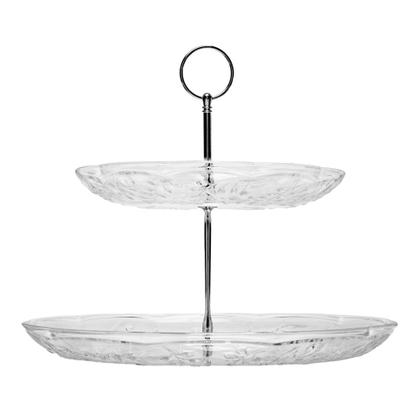 Imagem de Porta Doces de Cristal 2 Andares New Butterfly 20/26 x 24 cm Lyor