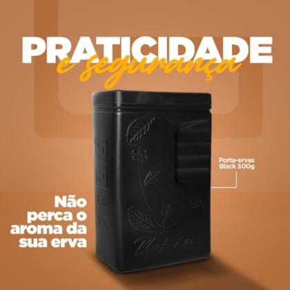 Imagem de Porta Erva Mate Tereré Black Erva Pote para Erva Mate Mateira Pote guardar Erva Tereré Chimarrão