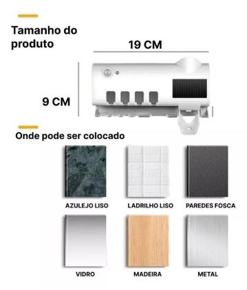 Imagem de Porta Escova de Dente com Sistema Esterilizador - Tecnologia de Limpeza em Branco Sofisticado