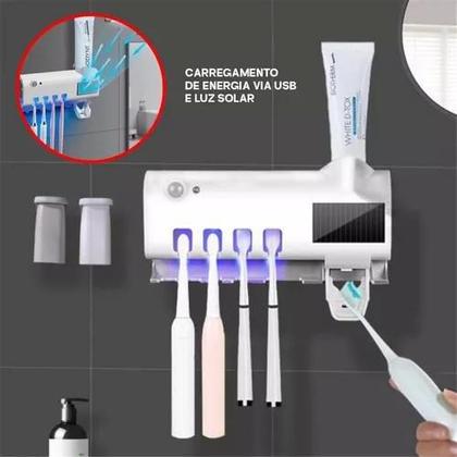 Imagem de Porta Escova de Dente com Sistema Esterilizador - Tecnologia de Limpeza em Branco Sofisticado