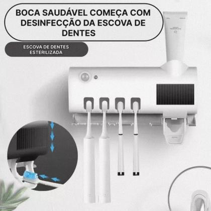 Imagem de Porta Escova de Dentes Suporte para Banheiro Esterilizador Elétrico C/Led