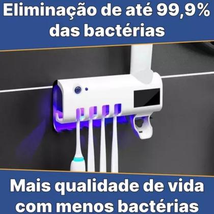 Imagem de Porta Escova de Dentes Suporte para Banheiro Esterilizador Elétrico C/Led