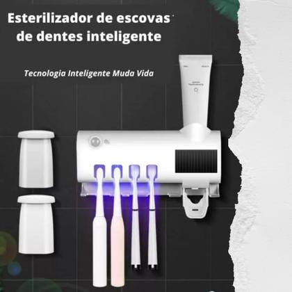 Imagem de Porta Escova de Dentes Suporte para Banheiro Esterilizador Elétrico C/Led