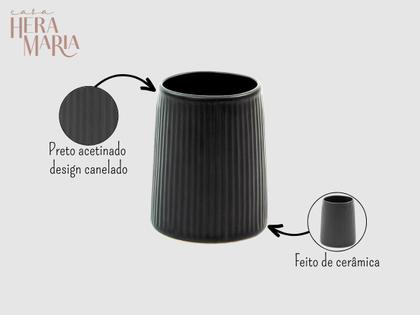 Imagem de Porta Escova Dentes Objetos Pincel Maquiagem Pasta Cotonete Algodão Em Cerâmica Oikos
