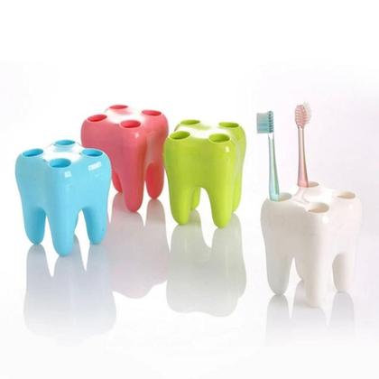 Imagem de Porta Escova P/ Meninas Modelo Dentinho Fofo Rosa Dentinho