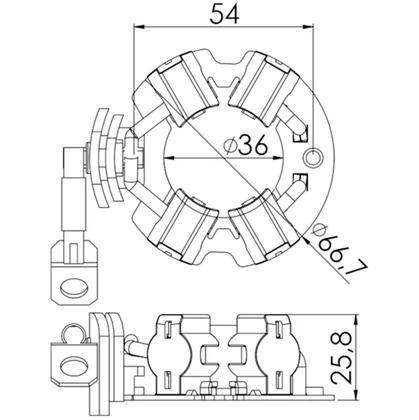 Imagem de Porta Escova Partida Hr 2.0 H1 2.5 Bongo 2.5 UF 1.346/4