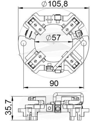 Imagem de Porta Escova Partida ISKRA MAHLE UF 1.355/4