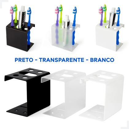 Imagem de Porta Escovas de dente de bancada 5 lugares Transparente