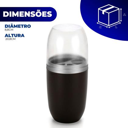 Imagem de Porta Escovas De Dente Suporte Pasta de Dente Com Tampa Plastico Pia Banheiro Lavabo Viagem 500ml Arthi