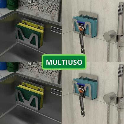 Imagem de Porta Esponja De Pia Inox Com Ventosa Suporte Bucha ELG