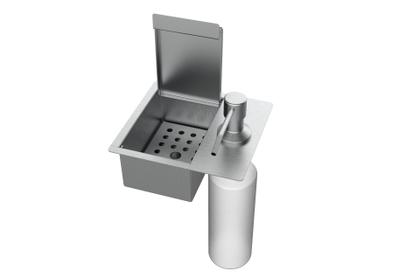 Imagem de Porta Esponja Pequeno Com Dispenser Detergente De Embutir Inox