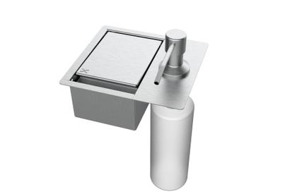 Imagem de Porta Esponja Pequeno Com Dispenser Detergente De Embutir Inox