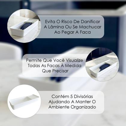 Imagem de Porta Facas Organizador Separador com Divisórias Removíveis