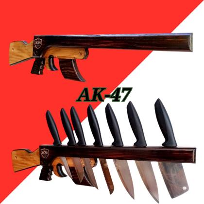 Imagem de Porta Facas para Cozinha e  Área de Churrasco de Parede em Madeira Nobre