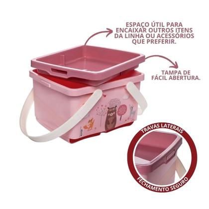 Porta Fraldas Caixa Organizadora 4,6l Com Alça Plasútil Imagem de Porta Fraldas Caixa Organizadora 4,6l Com Alça Plasútil