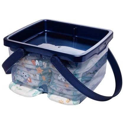 Porta Fraldas Caixa Organizadora 4,6l Com Alça Plasútil Imagem de Porta Fraldas Caixa Organizadora 4,6l Com Alça Plasútil