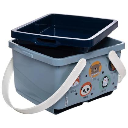 Porta Fraldas Caixa Organizadora 4,6l Com Alça Plasútil Imagem de Porta Fraldas Caixa Organizadora 4,6l Com Alça Plasútil