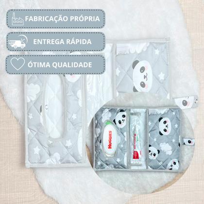 Imagem de Porta Fraldas Lenço Umidecido Pomada Portátil Para Bebê Menina Menino