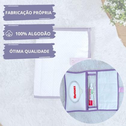 Imagem de Porta Fraldas Lenço Umidecido Pomada Portátil Para Bebê Menina Menino