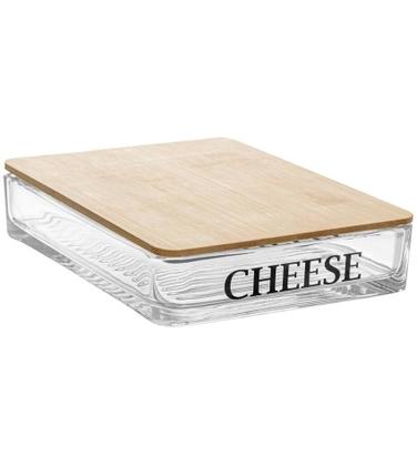 Imagem de Porta Frios 18x15x8cm Com Tampa De Bambu Basic Vidro