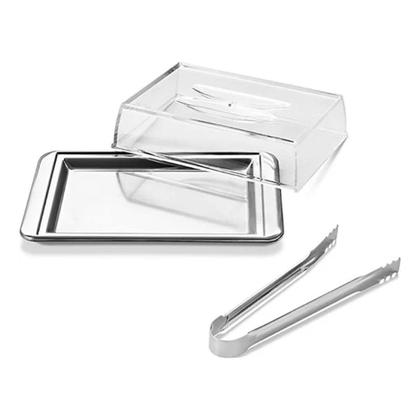 Imagem de Porta Frios Empilhável Inox com Pinça Lyon 3 Peças