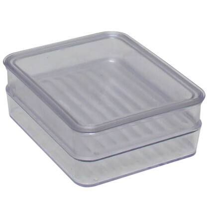 Imagem de Porta Frios Empilhável Plástico Transparente com Tampa Pote para Presunto e Queijo Duplo Cinquetti