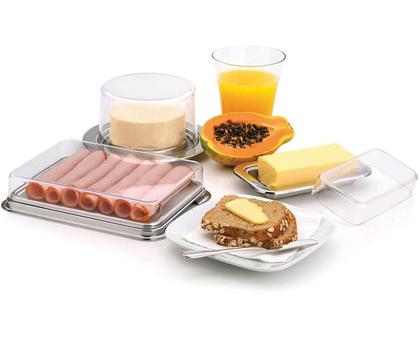 Imagem de Porta Frios Forma Vision Retangular com Tampa e Bandeja Inox