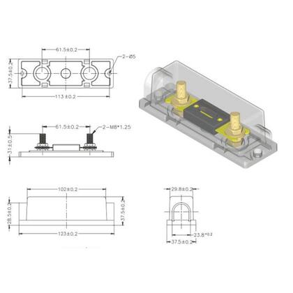 Imagem de Porta Fusível Faca C Fusivel 250a Rabixo 21mm Term Crimpado