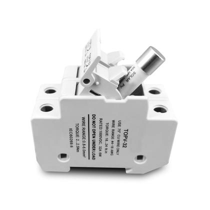 Imagem de Porta Fusível Solar Fotovoltaico Bipolar 10x38mm 32a 1000v