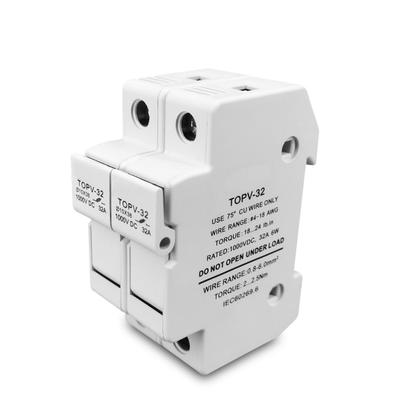 Imagem de Porta Fusível Solar Fotovoltaico Bipolar 10x38mm 32a 1000v