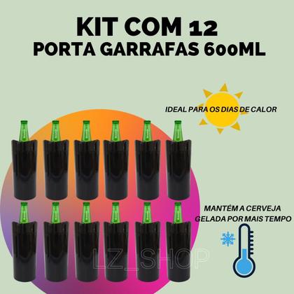 Imagem de Porta Garrafa Térmico 600ml Camisinha Para Cerveja Kit 12 unidades
