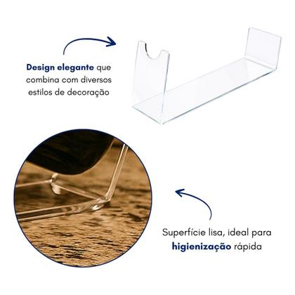 Imagem de Porta Garrafa Vinho Inclinado Exposição Decoração Bar Transparente Adega Mesa Jantar