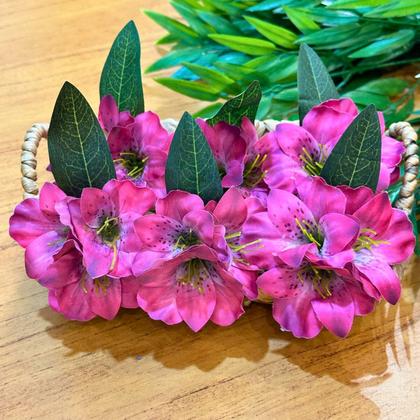 Imagem de Porta Guardanapo Astromélia Violeta Roxa Decoração Mesa 04un