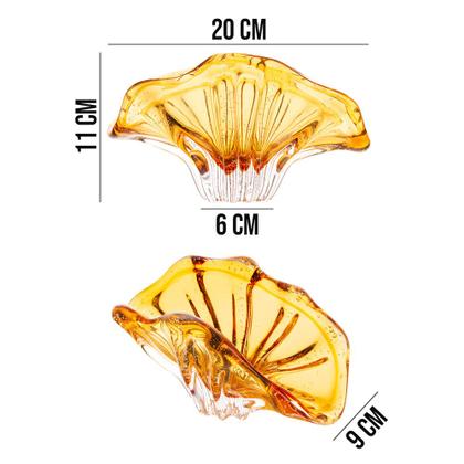 Imagem de Porta Guardanapos de Vidro Murano Italy Âmbar Laranja 20x11x9cm Wolff