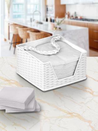 Imagem de Porta Guardanapos Rattan Plástico Resistente Com Alça