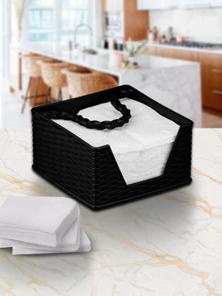 Imagem de Porta Guardanapos Rattan Plástico Resistente Com Alça