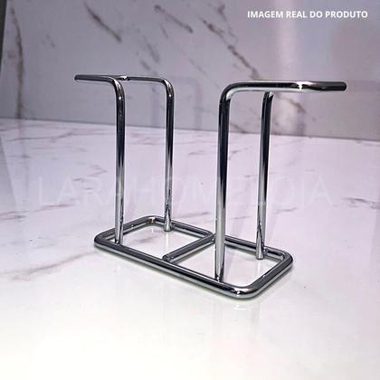Imagem de Porta Guardanapos Suporte Papel Aço Brilhante Cromado Mesa Café Future