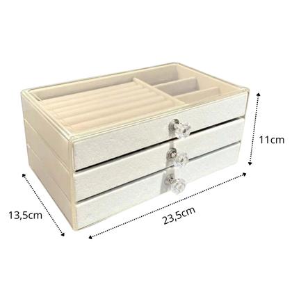 Imagem de Porta Joia Acrílico 3 Camadas Brinco Anel Compartimento caixa de armazenamento de joias