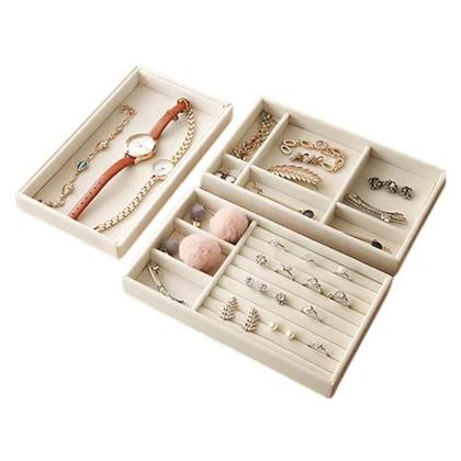 Imagem de Porta Joia Acrílico 3 Camadas Brinco Anel Compartimento caixa de armazenamento de joias