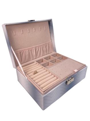 Imagem de Porta Jóias Grande Em Material Sintético E Camurça Duplo SSH17-6-210