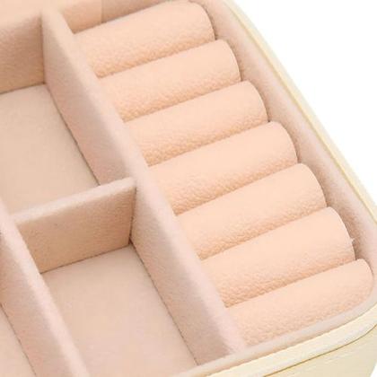 Imagem de Porta Jóias Portátil Viagem Estojo Maleta Caixa Couro Bag