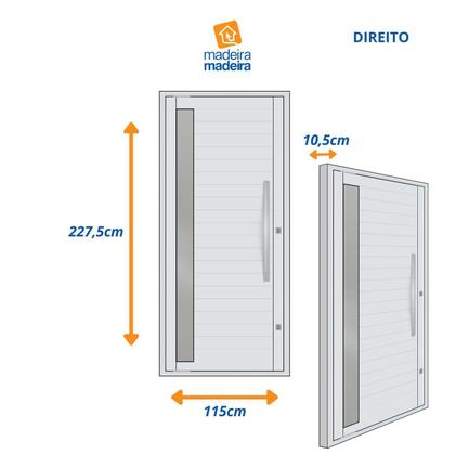 Imagem de Porta Lambri Pivotante de Aluminio 227x115cm com Visor Preto