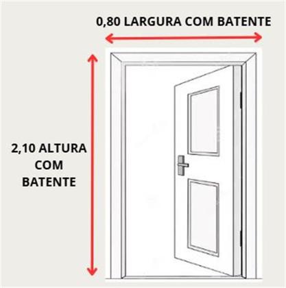 Imagem de Porta lambril c/puxador vision 6 vidros 2,10 x 0,80 esquerda alumínio branco