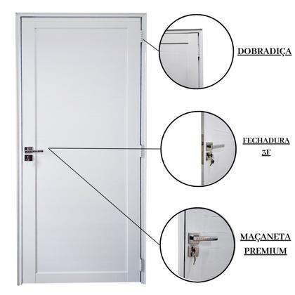 Imagem de Porta Lambril de Alumínio 210 X 100cm com Maçaneta Premium Linha 30 Lado Esquerdo Bergamo