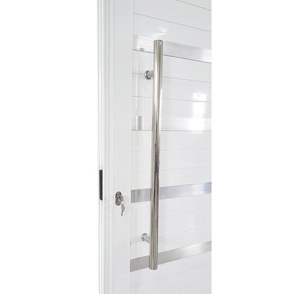 Imagem de Porta Lambril de Alumínio Esquerda 210 x 90cm com Friso Linha Veneza Esquadrias Bergamo