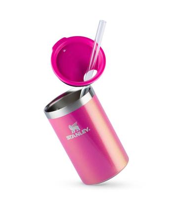 Imagem de Porta Lata Can Cooler Térmico com Tampa Stanley Rosa Carnaval 296ML